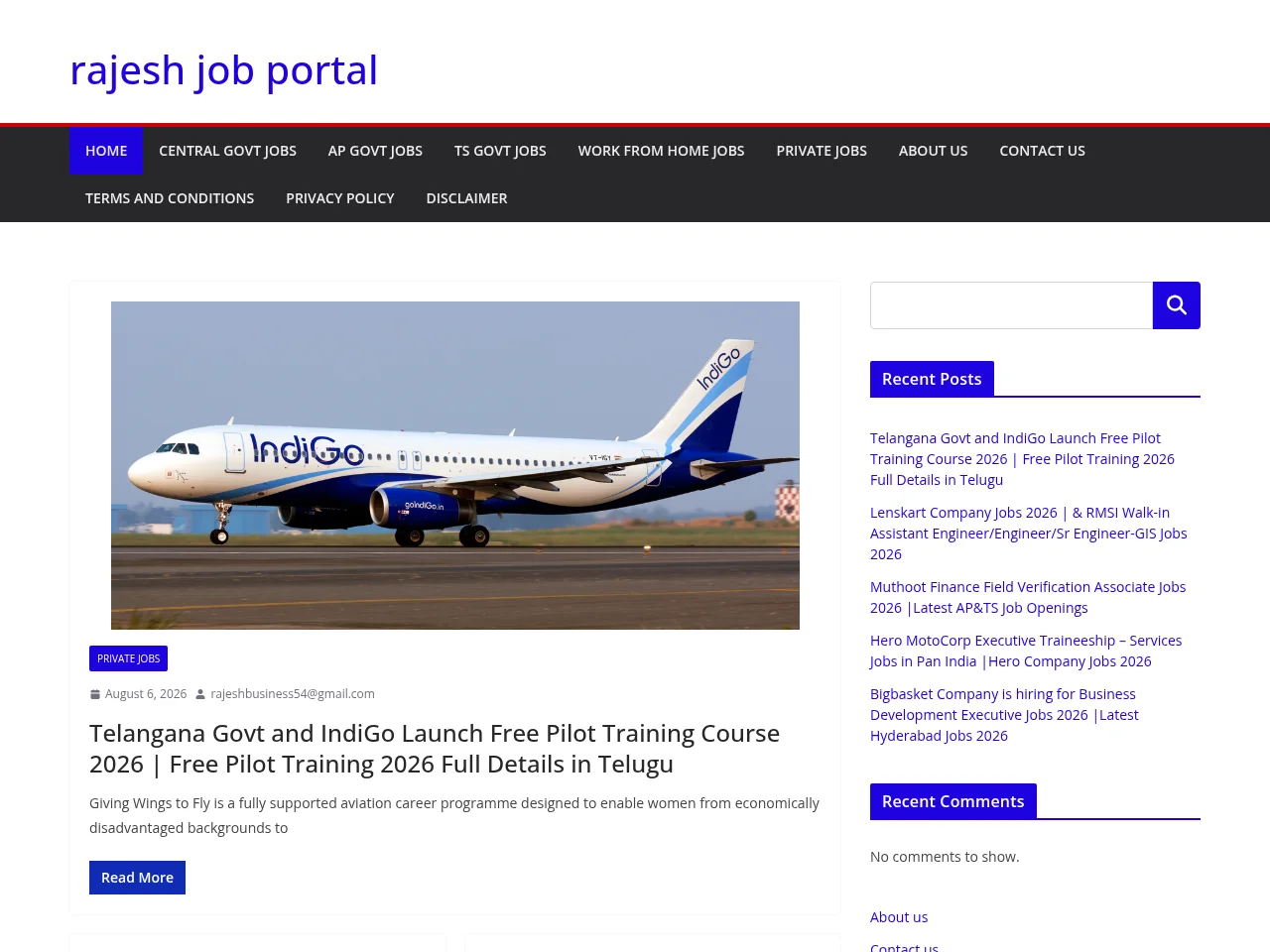 Rajesh Job Portal screenshot Rajesh Job Portal job board platform screenshot showing job search interface