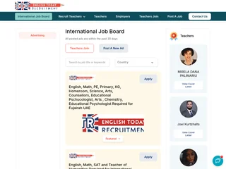 English Today Recruitment platform preview English Today Recruitment platform preview