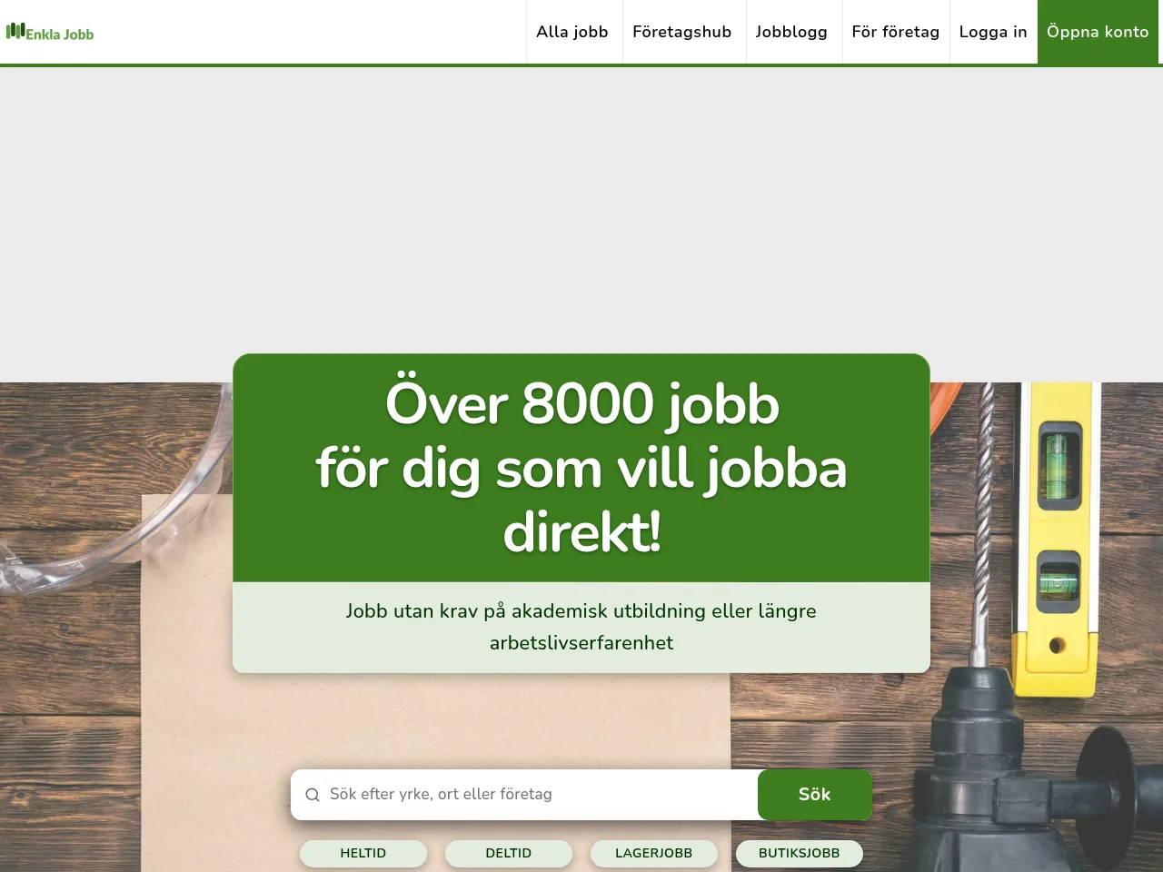 Enkla jobb screenshot Enkla jobb job board platform screenshot showing job search interface