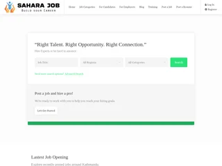 Sahara Job Nepal platform preview Sahara Job Nepal platform preview