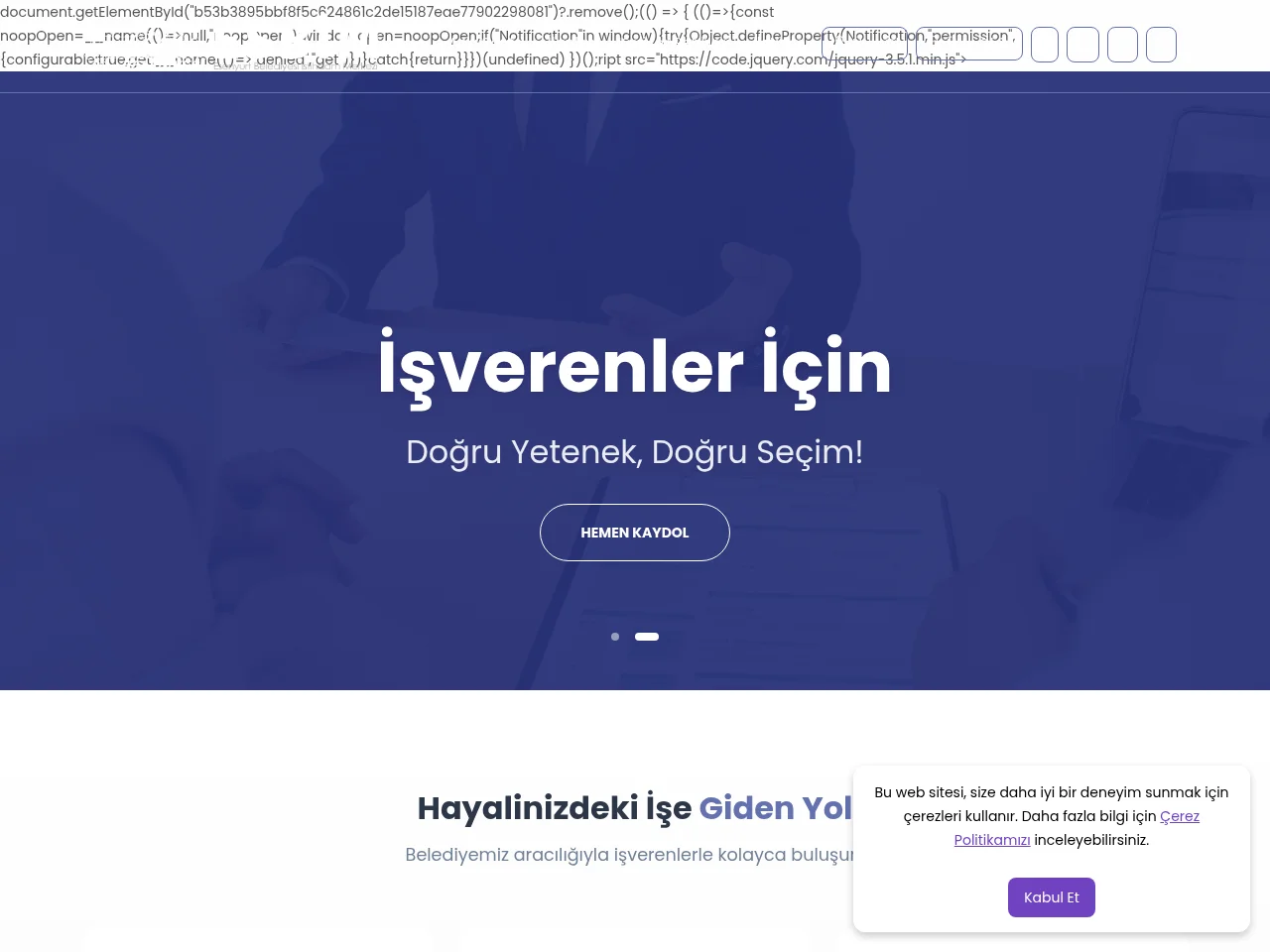 Esenyurt Belediyesi İstihdam Merkezi (ESBİM) screenshot Esenyurt Belediyesi İstihdam Merkezi (ESBİM) job board platform screenshot showing job search interface
