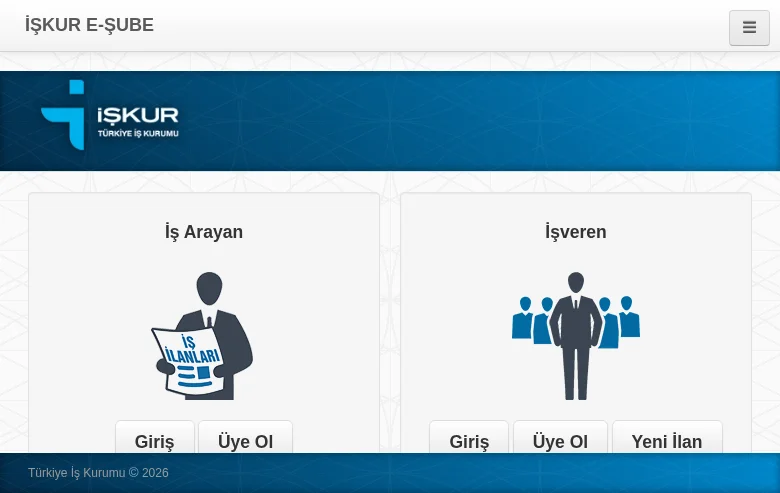 Türkiye İş Kurumu job board platform screenshot showing job search interface