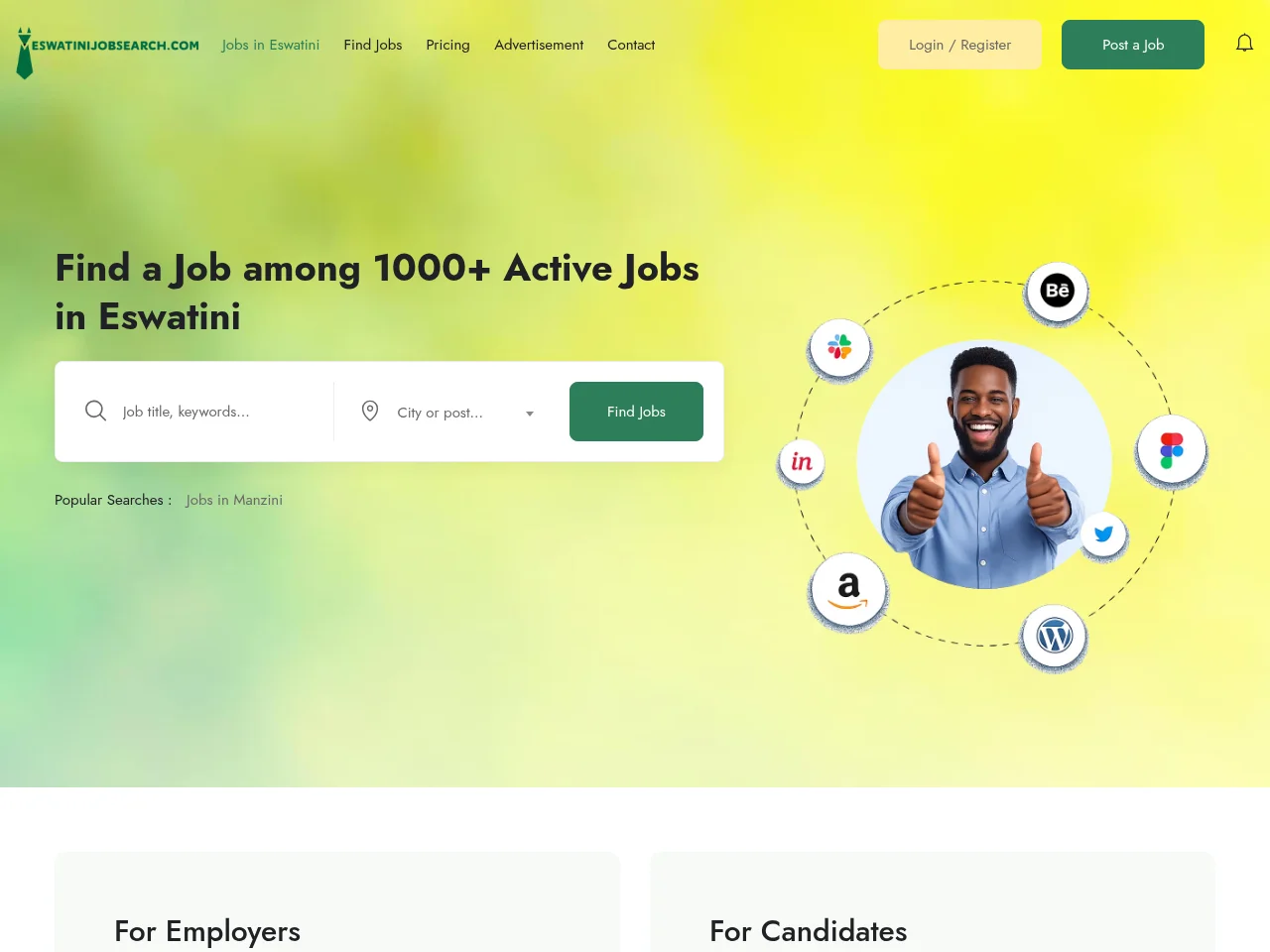 Eswatini Job Search screenshot Eswatini Job Search job board platform screenshot showing job search interface