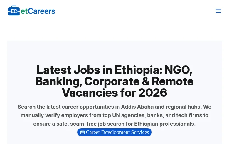 ETcareers job board platform screenshot showing job search interface