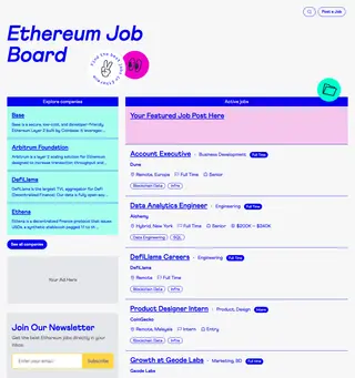 Ethereum Job Board platform preview