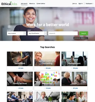 EthicalJobs.com.au platform preview