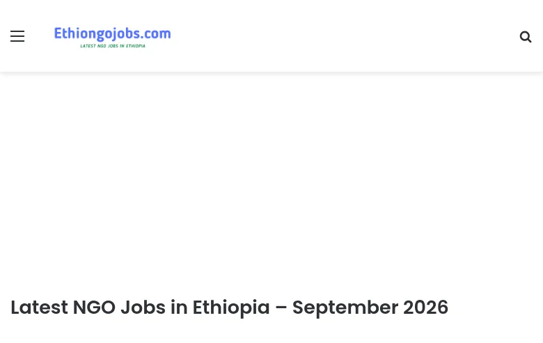 EthioNGOJobs job board platform screenshot showing job search interface