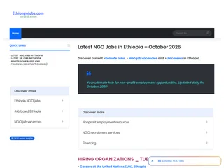 Ethio NGO Jobs platform preview Ethio NGO Jobs platform preview