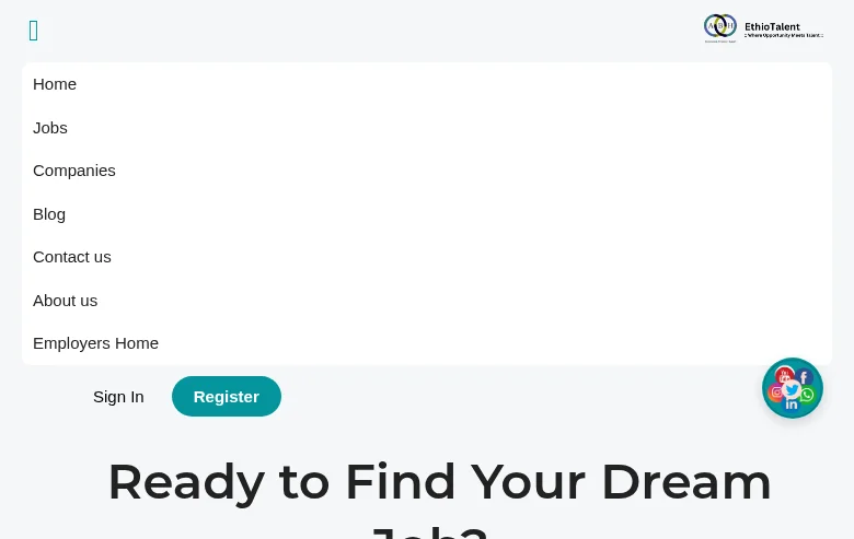 EthioTalent screenshot EthioTalent job board platform screenshot showing job search interface