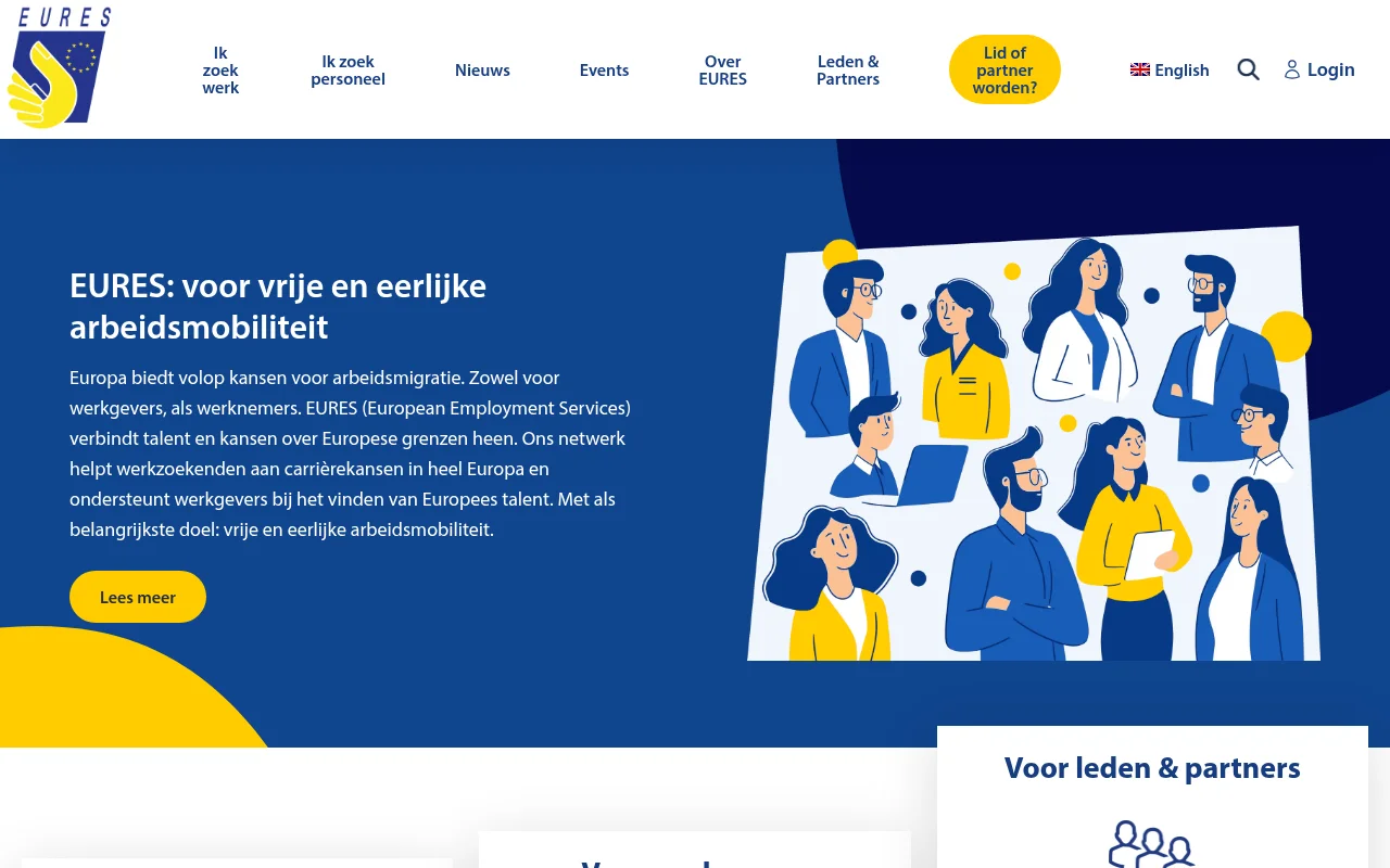 EURES Nederland screenshot EURES Nederland job board platform screenshot showing job search interface