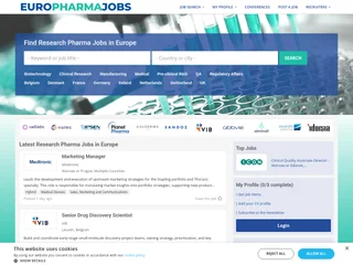 EuroPharmaJobs platform preview EuroPharmaJobs platform preview