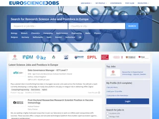 EuroScienceJobs platform preview