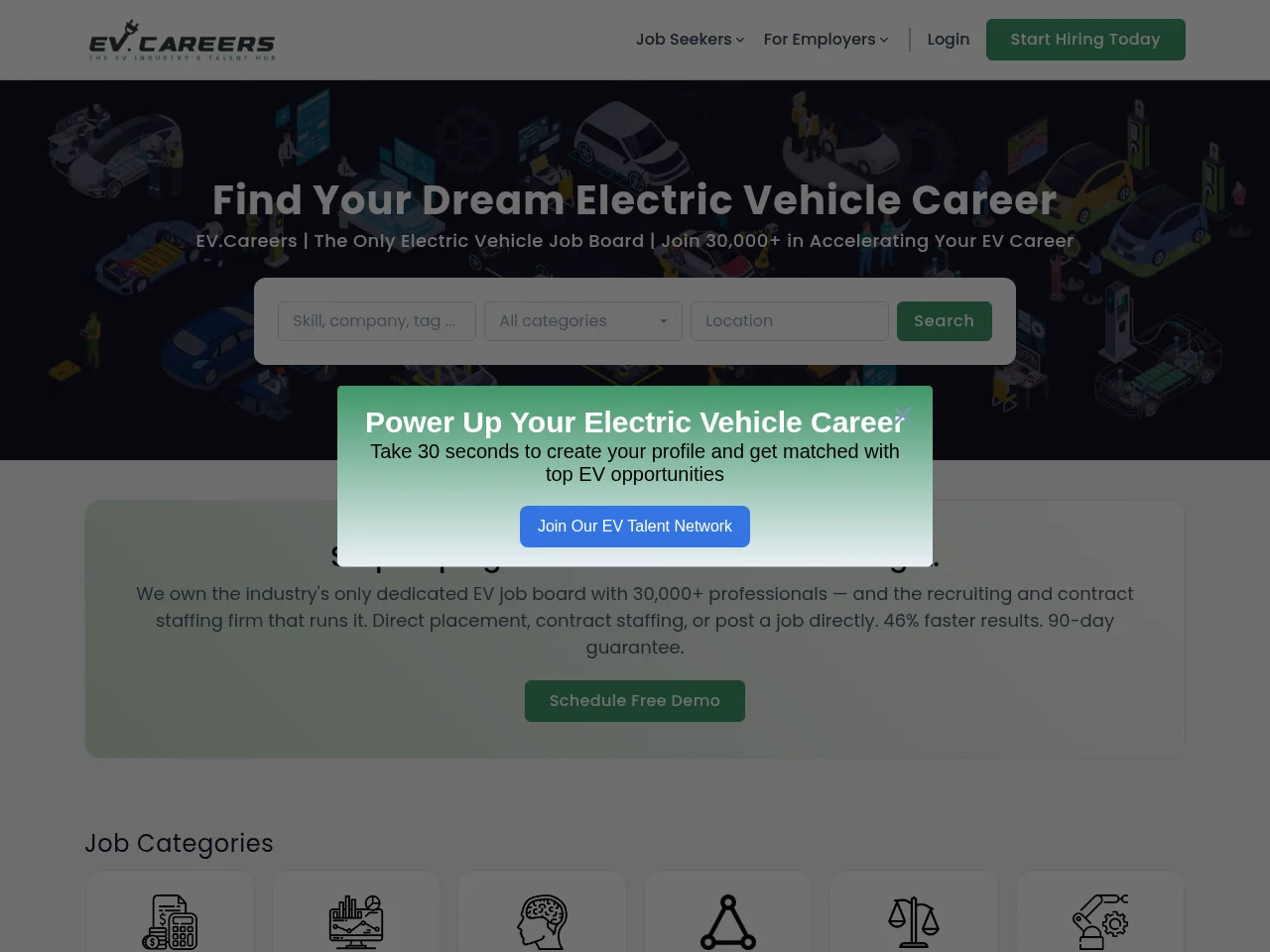 EV.Careers website screenshot