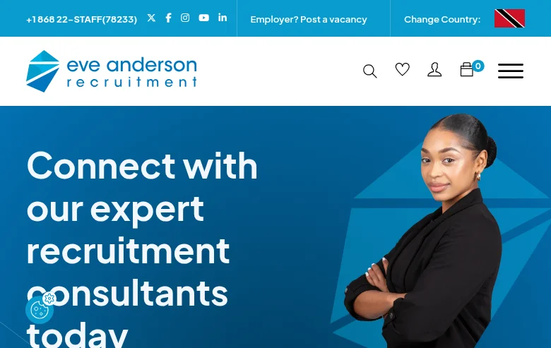Eve Anderson Recruitment screenshot Eve Anderson Recruitment job board platform screenshot showing job search interface