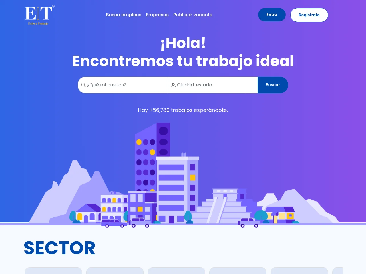 Exito y Trabajo screenshot Exito y Trabajo job board platform screenshot showing job search interface
