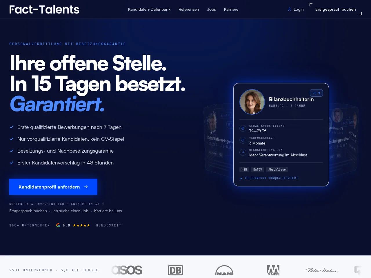 FACT Talents website screenshot