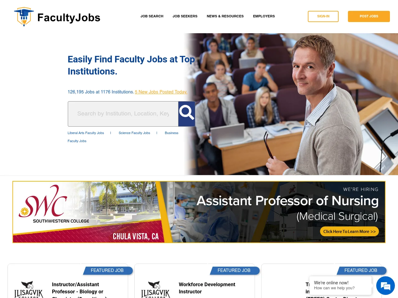 FacultyJobs.net website screenshot