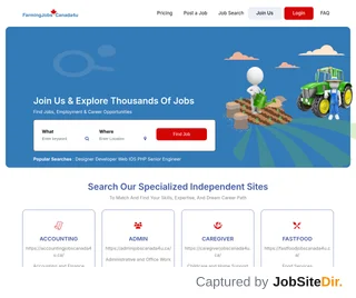 Farming Jobs Canada 4U platform preview
