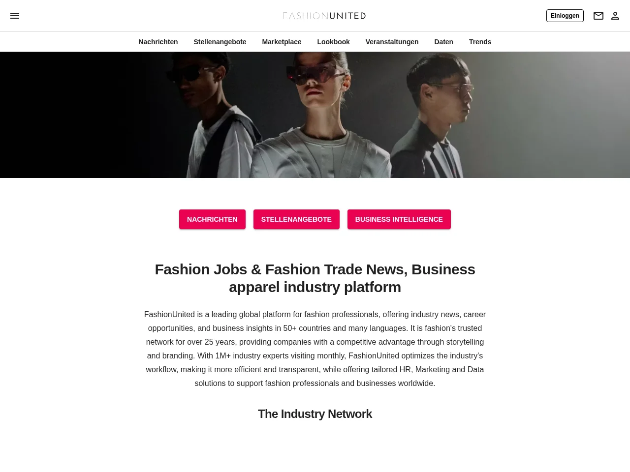 FashionUnited screenshot FashionUnited job board platform screenshot showing job search interface