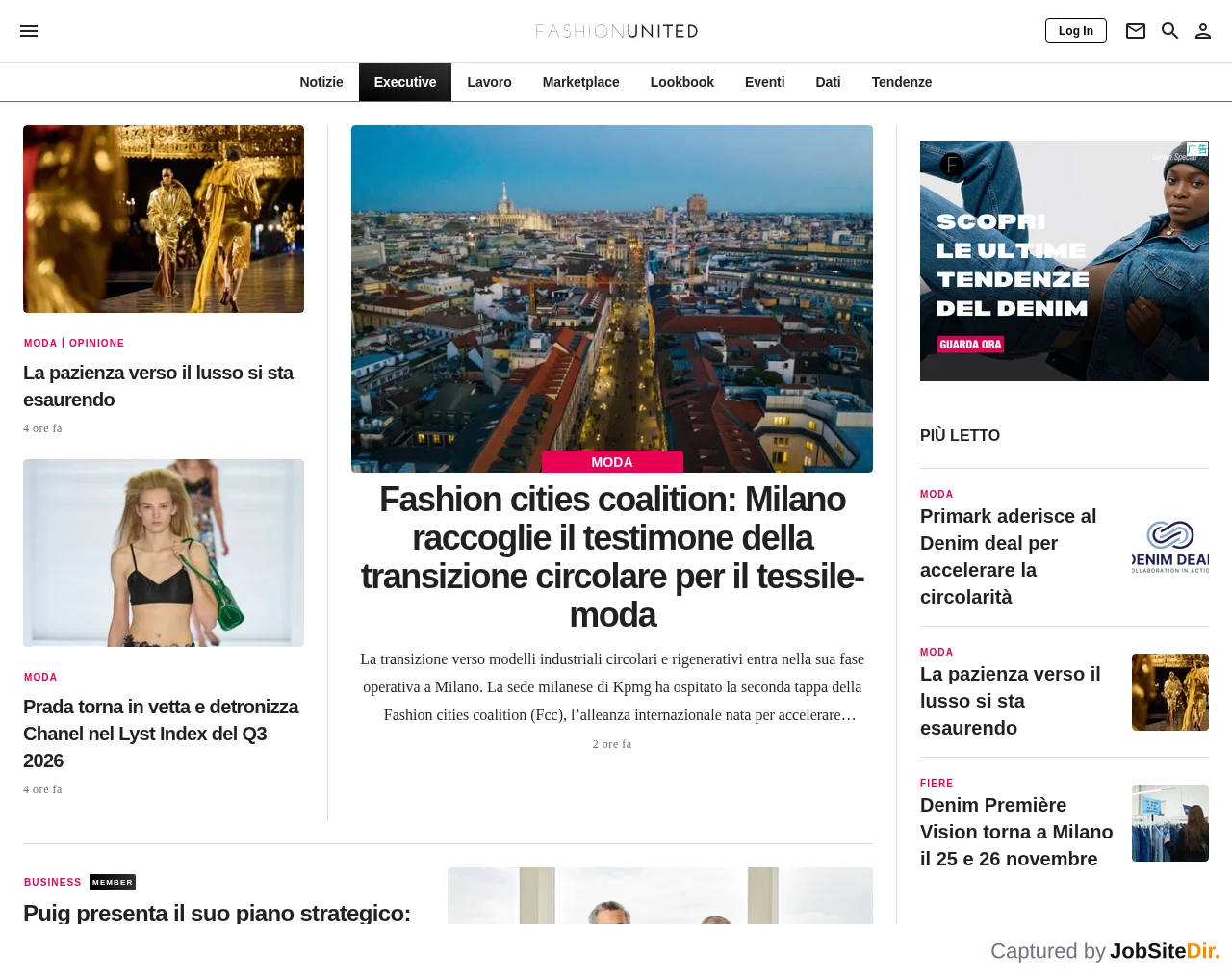 FashionUnited Italy website screenshot