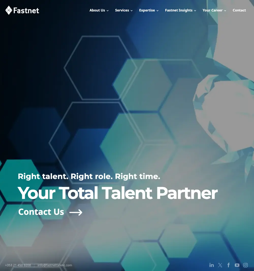 Fastnet Talent job board platform screenshot showing job search interface
