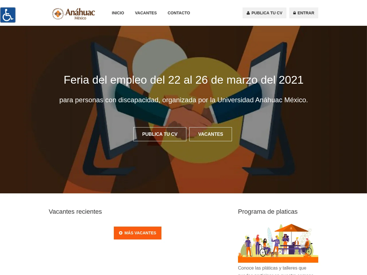 Feria Empleo Discapacidad website screenshot