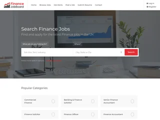 Finance Job Board screenshot preview