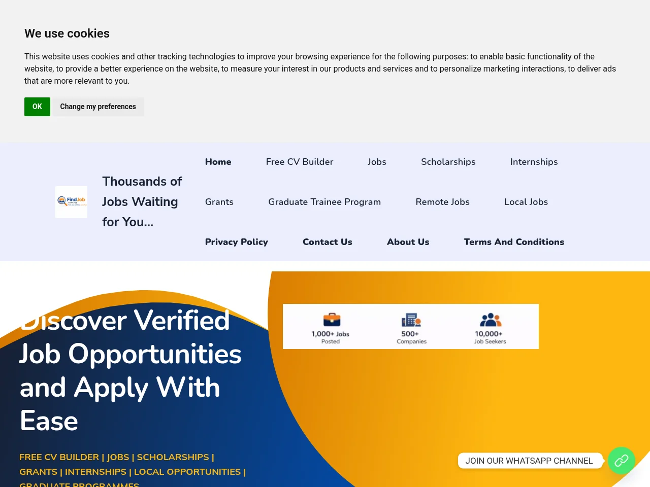 FindJob Nigeria website screenshot