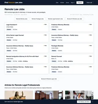 Find Remote Law Jobs platform preview