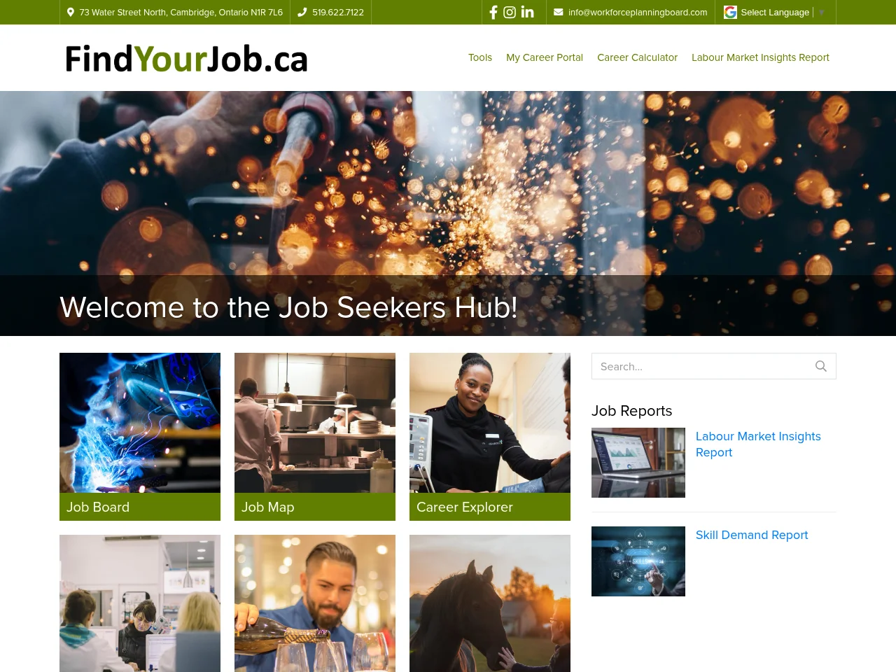 FindYourJob.ca screenshot FindYourJob.ca job board platform screenshot showing job search interface