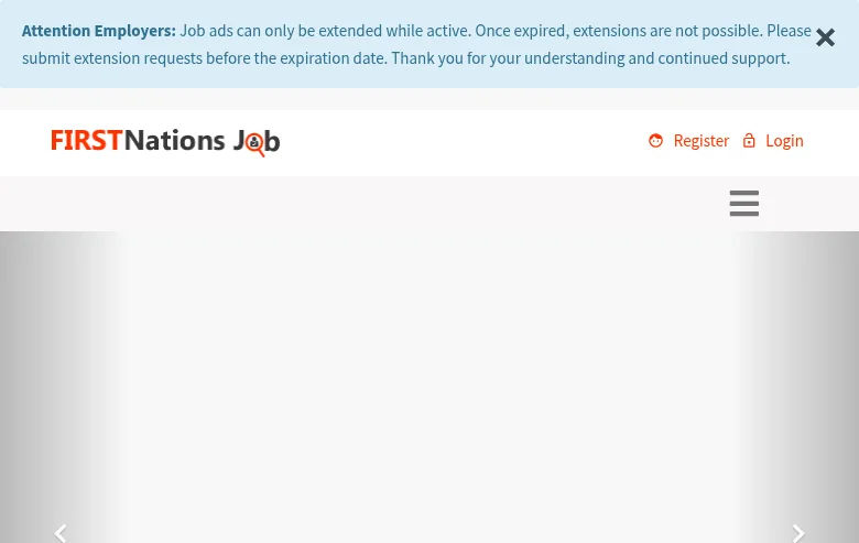 Firstnations Job job board platform screenshot showing job search interface