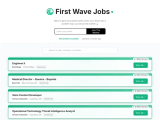 First Wave Jobs platform preview First Wave Jobs platform preview