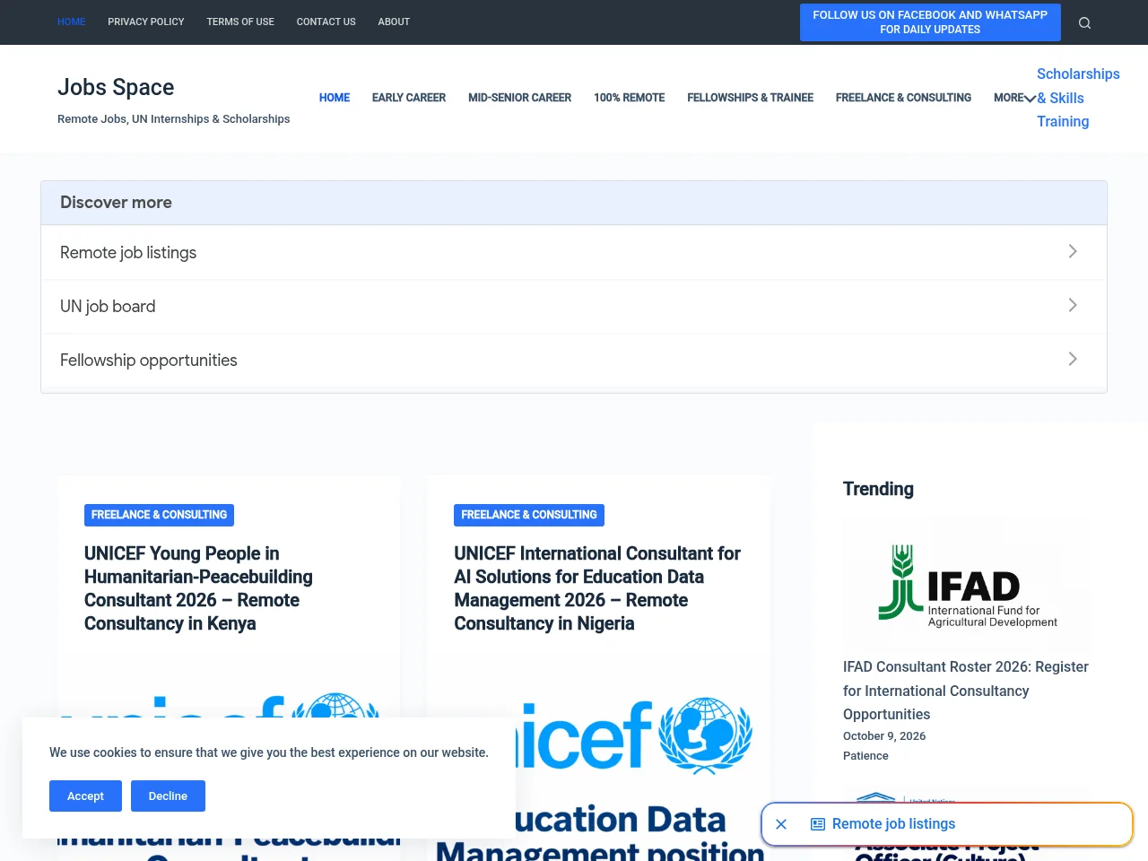 Flex Jobs Space website screenshot