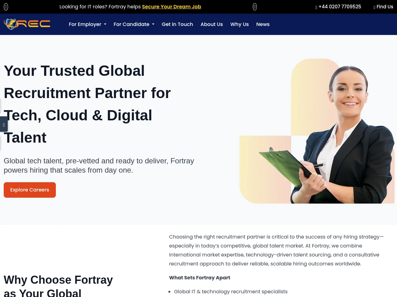 Fortray Consulting website screenshot