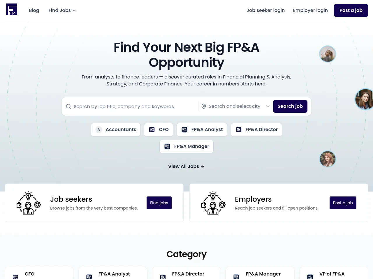 FPAJobs screenshot FPAJobs job board platform screenshot showing job search interface