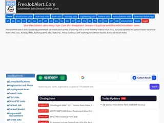 FreeJobAlert.com platform preview