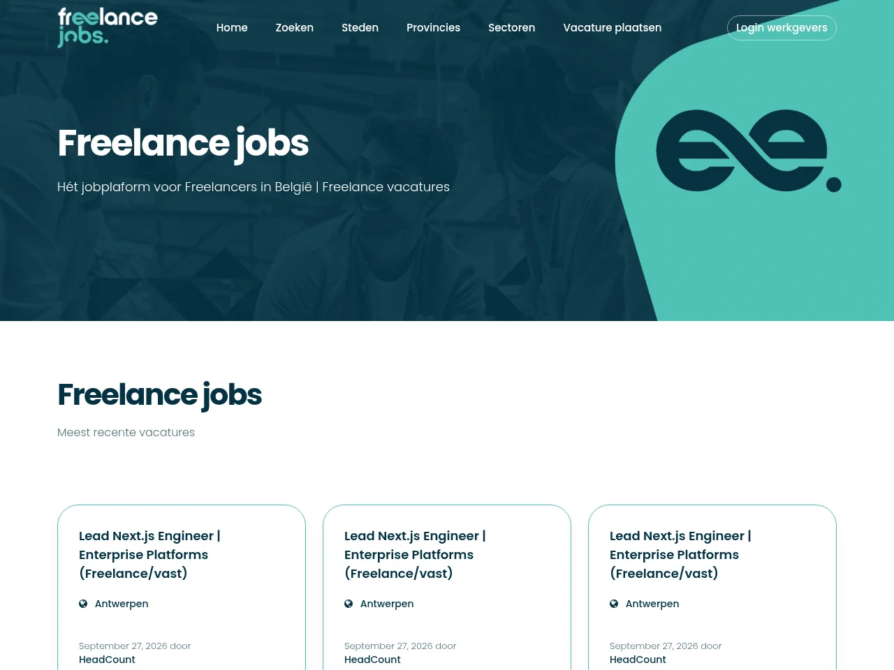 Freelance Jobs screenshot Freelance Jobs job board platform screenshot showing job search interface