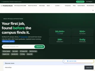 Freshershunt platform preview