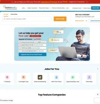 Freshersworld.com platform preview