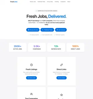 Fresh Jobs Today platform preview