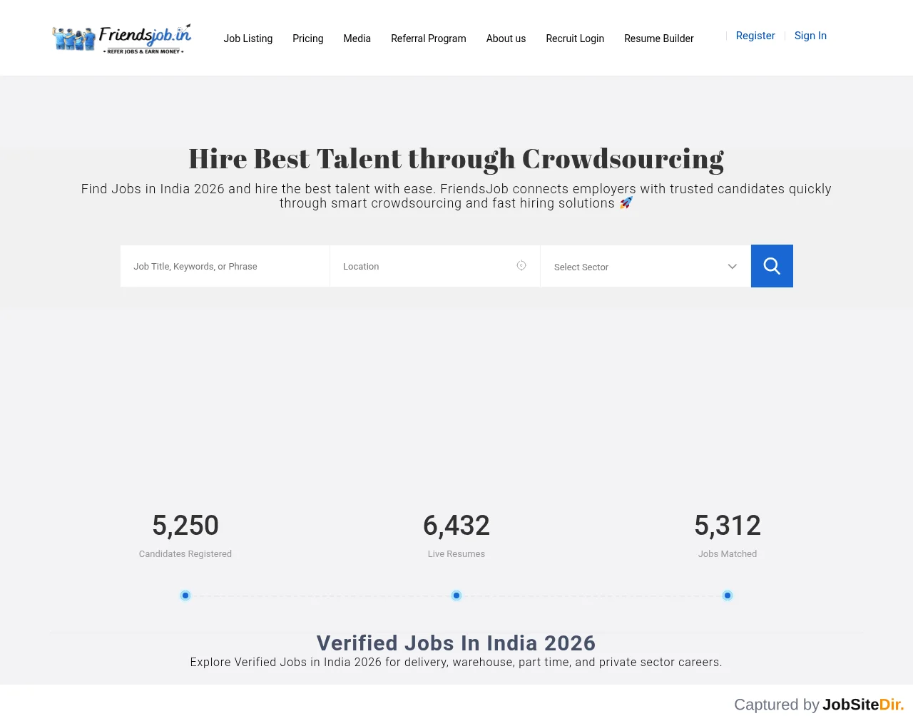 FriendsJob website screenshot