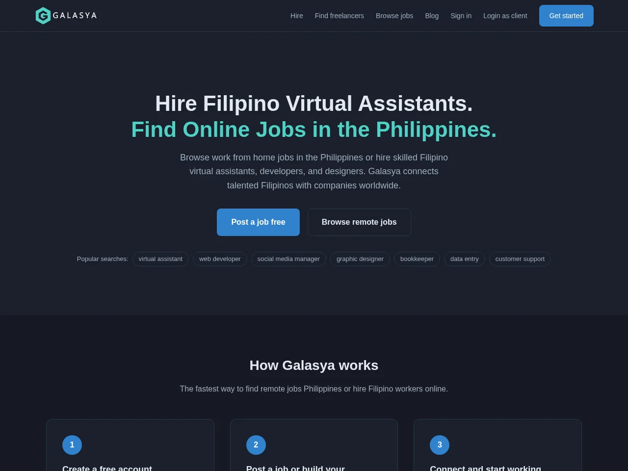 Galasya screenshot Galasya job board platform screenshot showing job search interface