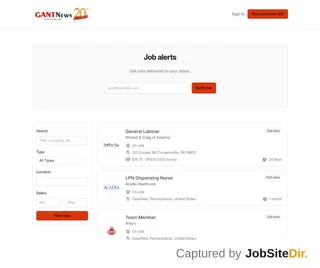 GANT Job Board platform preview