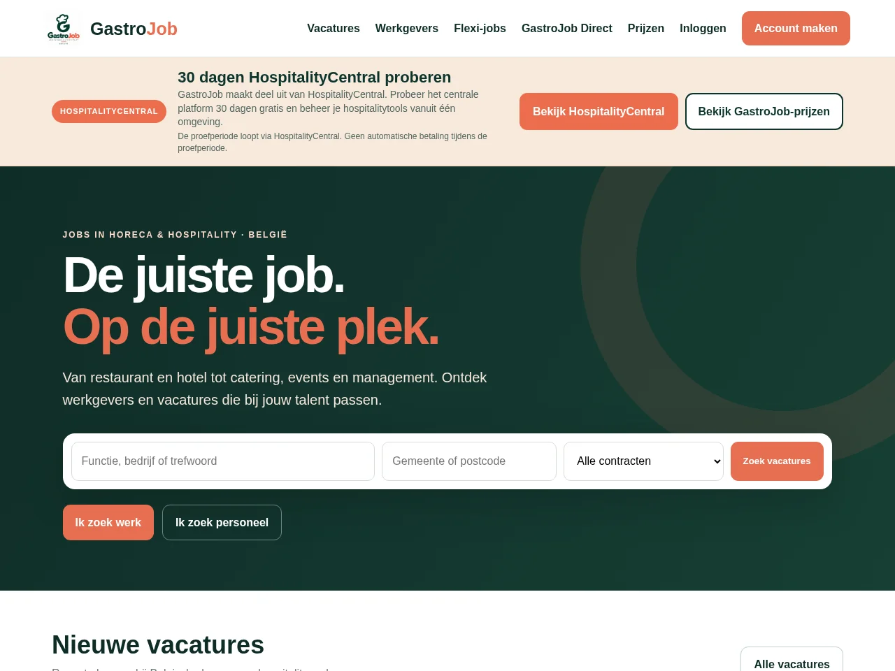 GastroJob screenshot GastroJob job board platform screenshot showing job search interface