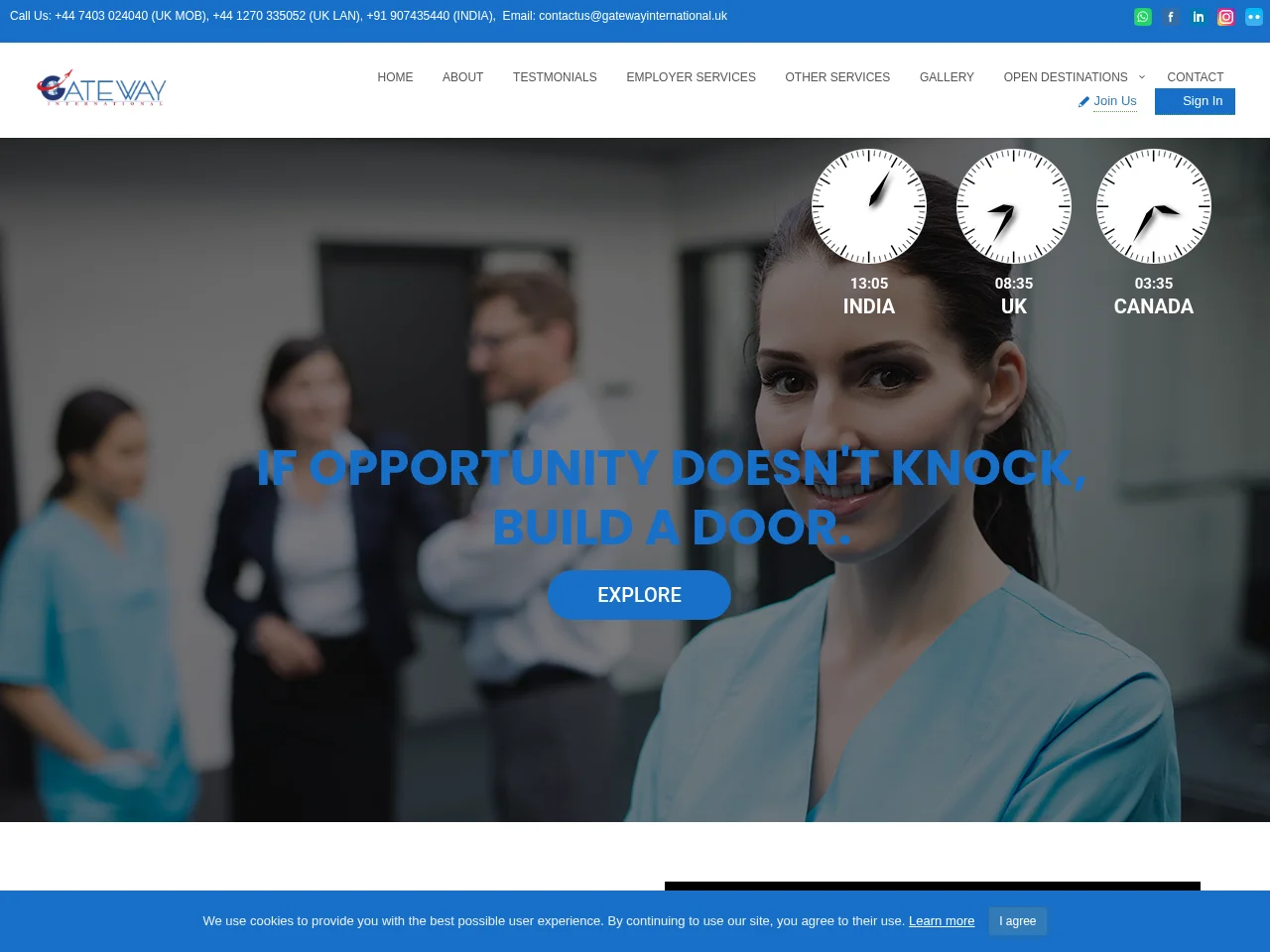 Gateway International website screenshot
