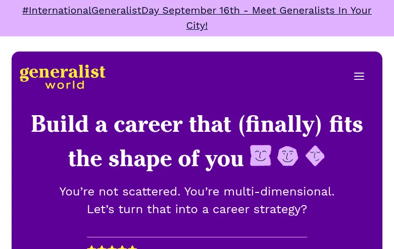 Generalist World job board platform screenshot showing job search interface