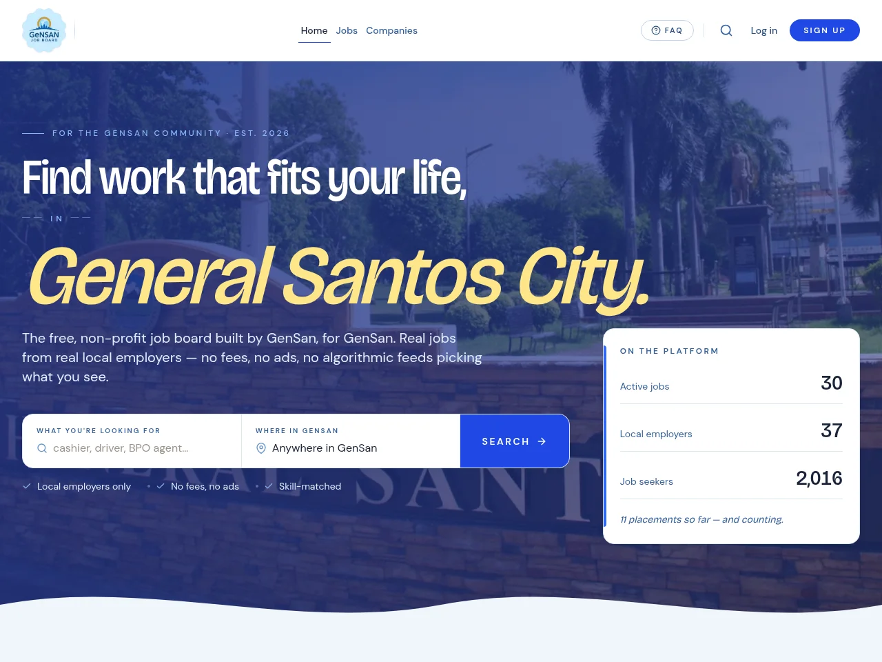 Gensan Job Board screenshot Gensan Job Board job board platform screenshot showing job search interface