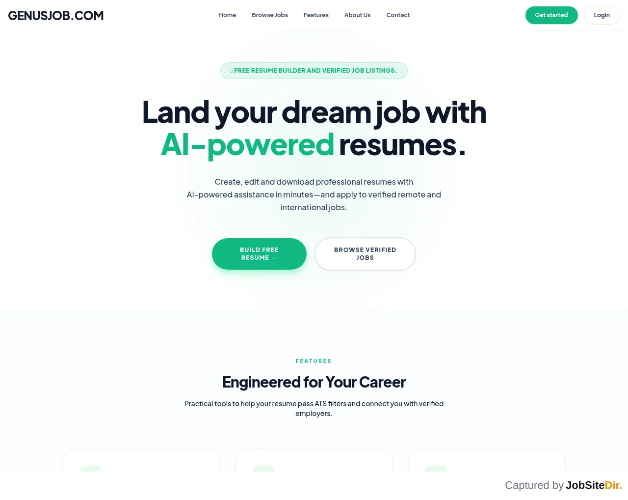 GenusJob screenshot GenusJob website screenshot