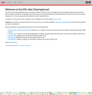 The GIS Jobs Clearinghouse platform preview