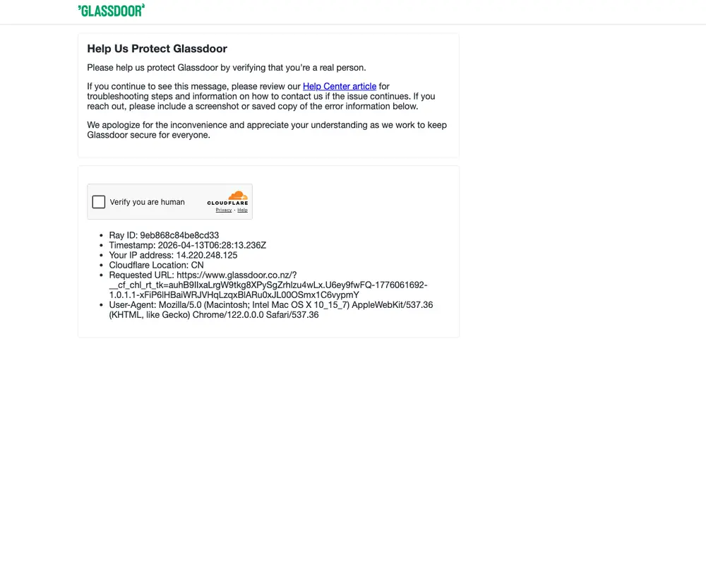 Glassdoor screenshot Glassdoor job board platform screenshot showing job search interface